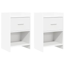 Mese de noptiera 2 pcs Alb 40 x 30 x 60 cm Lemn prelucrat GartenMobel Dekor