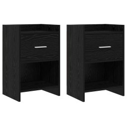 Mese de noptiera 2 pcs Stejar Negru 40 x 30 x 60 cm GartenMobel Dekor