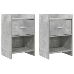 Mese de noptiera 2 pcs Gri Beton 40 x 30 x 60 cm Lemn prelucrat GartenMobel Dekor