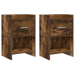 Mese de noptiera 2 pcs Stejar fumuriu 40 x 30 x 60 cm GartenMobel Dekor