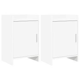 Mese de noptiera 2 pcs Alb 40 x 30 x 60 cm Lemn prelucrat GartenMobel Dekor