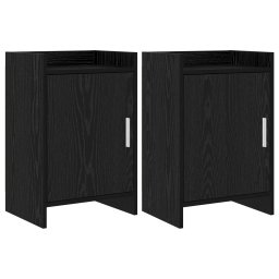 Mese de noptiera 2 pcs Stejar Negru 40 x 30 x 60 cm GartenMobel Dekor