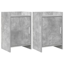 Mese de noptiera 2 pcs Gri Beton 40 x 30 x 60 cm Lemn prelucrat GartenMobel Dekor