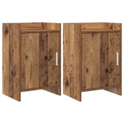 Mese de noptiera 2 pcs Lemn vechi 40 x 30 x 60 cm GartenMobel Dekor