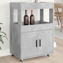 Carucior de bar, gri beton, 60x39,5x89 cm, lemn prelucrat GartenMobel Dekor