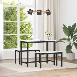 banca Alb 80 x 35 x 45 cm Lemn de pin masiv GartenMobel Dekor