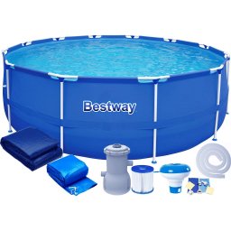 Piscina cu cadru metalic Bestway 305x76 cm, 4500 L, set complet
