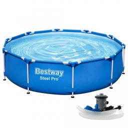 Piscina supraterana Bestway cu cadru metalic, 305x76 cm, pompa filtrare