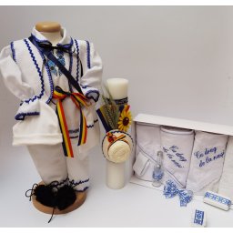 Set Traditional Botez - Costumas baietel Trusou Lumanare 4