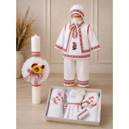 Set Traditional Botez - Costumas Trusou Lumanare Bogdan 2