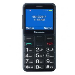 Telefon Mobil Panasonic KX-TU155 EXBN Single SIM, 2G, pentru seniori, buton SOS, Negru
