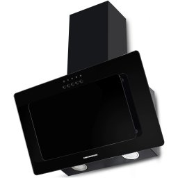 Hota incorporabila decorativa Heinner HDCH-F3560RGBK , Putere de absorbtie 364.9 m3/h, 1 motor, Iluminare LED, 3 trepte de viteza, 59.5 cm, Sticla neagra