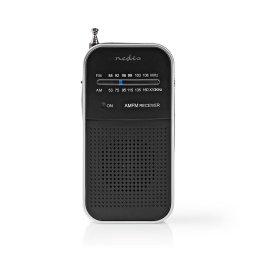 Radio portabil AM/FM, Nedis, Plastic, Gri/Negru (RDFM1110SI)