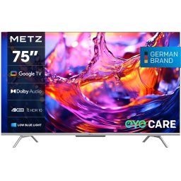 Televizor METZ LED 75MUD7000, 189 cm, Smart Google TV, 4K Ultra HD, Clasa F, Negru
