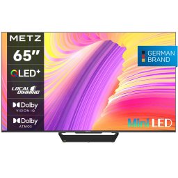 Televizor METZ Mini LED 65MNE9000, 164 cm, Smart Google TV, 4K Ultra HD, 100 Hz, Clasa F, Negru