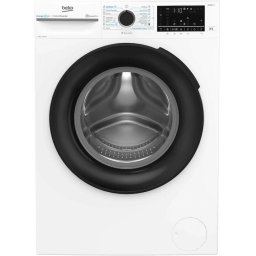 Masina de spalat rufe Slim Beko BM5WFSU67415W, 7 kg, 1400 RPM, Clasa A, HomeWhiz prin WiFi, SteamCure, AddXtra, Motor ProSmart Inverter, AddXtra, Alb, usa Piano Black