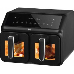 Friteuza cu doua compartimente fara grasimi Eldom FR210 Large Double, 8L, 2200 W, Negru