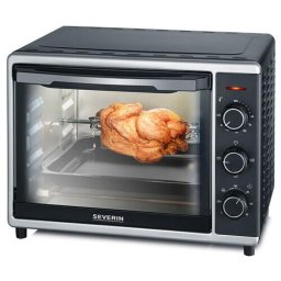 Cuptor electric Severin, TO 2056, 30 l, 1600 W, rotisor, 3 pozitii ajustabile, 45x39x34.5cm, Negru
