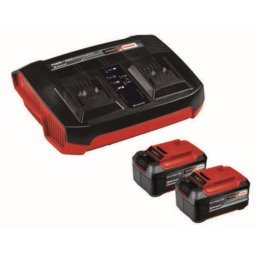 Kit incarcator dublu si acumulatori Einhell Classic Power X-Change 2 x 5.2 Ah, Negru-Rosu