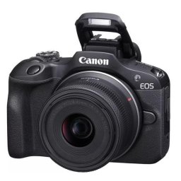 Camera foto Canon EOS R100 + obiectiv RF-S, 24,1 MP, 18-45mm, F4.5-6.3 IS STM, Negru