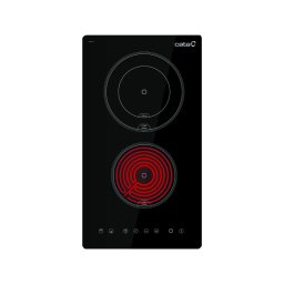 Plita vitroceramica incorporabila Cata TD 3002 BK, 2 zone de gatit,3 cm, Touch control Negru