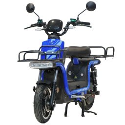 Scuter electric, cu permis, Samus Detroit-12T1200-60V26-Blue, viteza maxima 45 km/h, autonomie 60 km, motor 1200 W, acumulator 60 V 26 Ah, sarcina maxima 228 kg, afisaj LCD color, jante aluminiu, Albastru