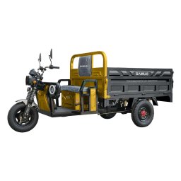 Triciclu electric cargo Samus Texas-25-1.7-72V58 Yellow Dark Silver, 1500W, Viteza Maxima 25 km/h, Acumulator 72V/ 58 Ah, Tip baterie plumb acid, Autonomie 40 -50 km, Galben-Argintiu inchis