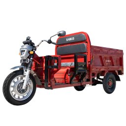 Triciclu electric cargo Samus Houston-25-1.5-72V45 Red, 1500W, Putere maxima motor la 3600 rpm 3000W, Putere maxima de varf motor la 3300 rpm 3300W, Viteza Maxima 25 km/h, Acumulator 72 (6 x 12V)/ 45 aH, Tip baterie plumb acid, Autonomie 69 km, Rosu
