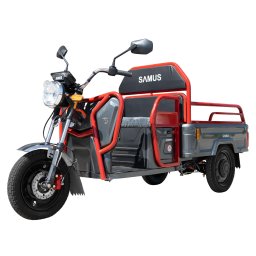 Triciclu electric cargo Samus Ranger-25-1.1-72V32 Red Dark Silver, 1000W, Viteza Maxima 25 km/h, Acumulator 72 (6 x 12V)/ 32 aH, Tip baterie plumb acid, Autonomie 45-60 km, Rosu-Argintiu inchis