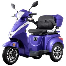 Triciclu electric Samus Dallas-3R1-10T1000-60V20-Blue, 1000W, Viteza Maxima 25 km/h, Acumulator 60V / 20A ( 5x 12V / 20 AH), Tip baterie plumb acid, Autonomie 40-45 km, Albastru