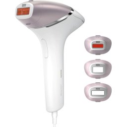 Epilator IPL Philips Lumea Seria 8000 BRI947/00, Senzor Smartskin, Tehnologie SenseIQ, 450.000 impulsuri, Alb-Roz