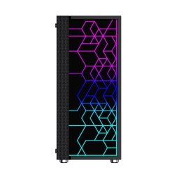 Carcasa PC Gembird Fornax 2500 ATX, iluminare aRGB, Middle Tower, Fara sursa, Negru
