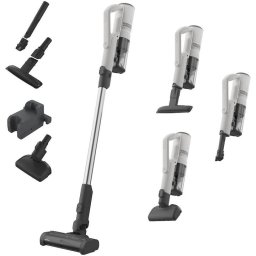 Aspirator vertical Electrolux Seria 500 EP51AH18SW, 1.9 kg total, autonomie 60 min, perie MultiFloor cu lumina LED, design anti-incurcare a firelor de par, perie PET, duze pentru zone inguste si tapiterie, Alb