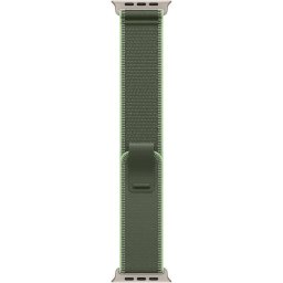 Curea Apple MFT44ZM/A, pentru Apple Watch 49mm, Verde/Neon Trail Loop, marime S/M, Natural Titanium Finish