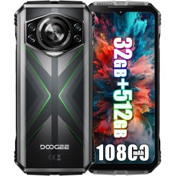 Doogee S118, 4G, 6.58” FHD+ 120Hz IPS, 20GB RAM (8GB + 12GB extensibili), 512GB ROM, Android 14, Helio G99 Octa Core, 50MP+32MP, 10800mAh, DualSim Celadon Green / 32GB (12GB + 20GB) / 512 GB