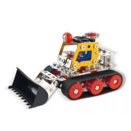 Set de joc de construit buldozer din metal - 145 de piese