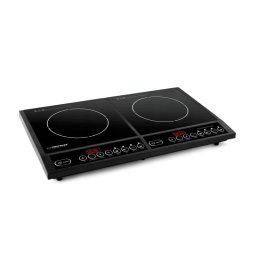 Plita cu inductie dubla Esperanza EKH008, 2x2000W, 270 ℃, 4 functii, Placa de cristal, Negru