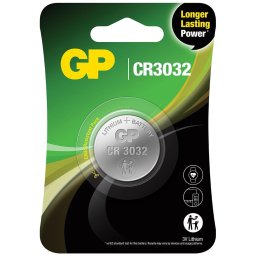 Baterie GP Batteries, butoni (CR3032) 3V lithium, blister 1 buc. "GPCR3032E-2CPU1" "GPPBL3032001" (include TV 0.01 lei)
