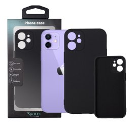 Husa HUSA SMARTPHONE Spacer pentru Iphone 12 Mini, grosime 2mm, material flexibil silicon + interior cu microfibra, negru "SPPC-AP-IP12M-SLK