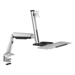 Suport de monitor cu statie de lucru 13"-32" Argintiu