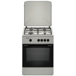 Aragaz HFSC-K6060SL, 60x60cm, 4 arzatoare, suport email, capac metalic, aprind