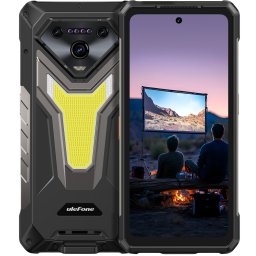 Telefon rugged Ulefone Armor 34 Pro Plus, 5G, Proiector Video Autofocus, 16GB RAM, 512GB, Lanterna si Lumina RGB SOS 1100lm, 25500mAh, NFC, Android 15