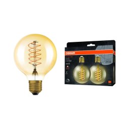 Set 2x becuri LED cu filament vintage, dimabile, E27, 4,8W, 230V, 2200K - Osram