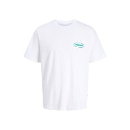 JACK & JONES T-Shirt Jorriviera Vintage Poster Back Ss 12295202 11-0601 TCX bright white