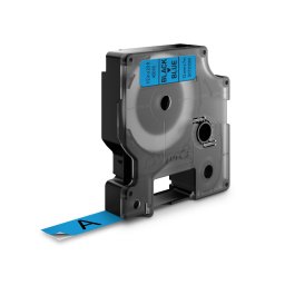 Banda DYMO LabelManager 12 mm negru pe albastru pentru telecomunicatii, infrastructura IT si organizare profesionala S0720560