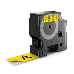 Banda DYMO LabelManager 24 mm negru pe galben pentru avertizare, logistica, depozitare si identificare rapida S0720980
