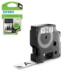 Banda flexibila DYMO LabelManager 19 mm negru pe alb pentru cabluri, panouri de conexiuni, rack-uri si retele de date, ambalaj blister S0718050