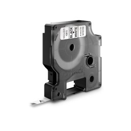 Banda DYMO LabelManager 6 mm negru pe alb pentru CD, DVD, carcase multimedia si organizarea arhivelor digitale S0720780