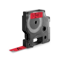 Banda DYMO LabelManager 12 mm negru pe rosu pentru avertizare, echipamente critice si identificare prioritara S0720570