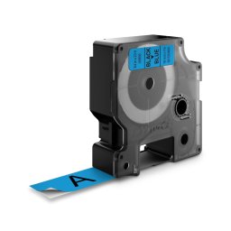 Banda DYMO LabelManager 19 mm negru pe albastru pentru telecomunicatii, infrastructura IT si organizare profesionala S0720860